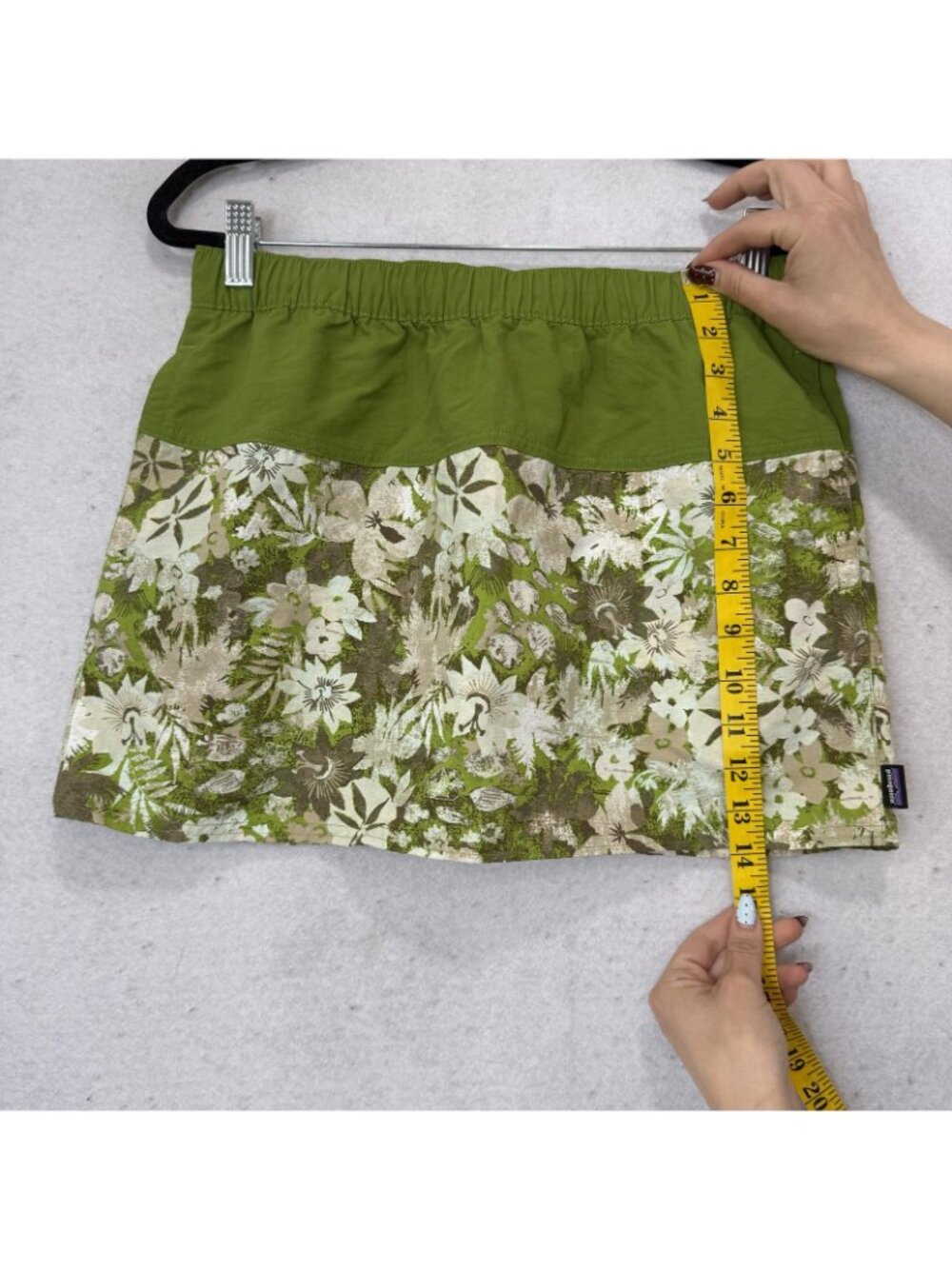 Patagonia Skirt Womens Small Green Short Floral A Line Elastic Waist Casual - Picture 5 of 7